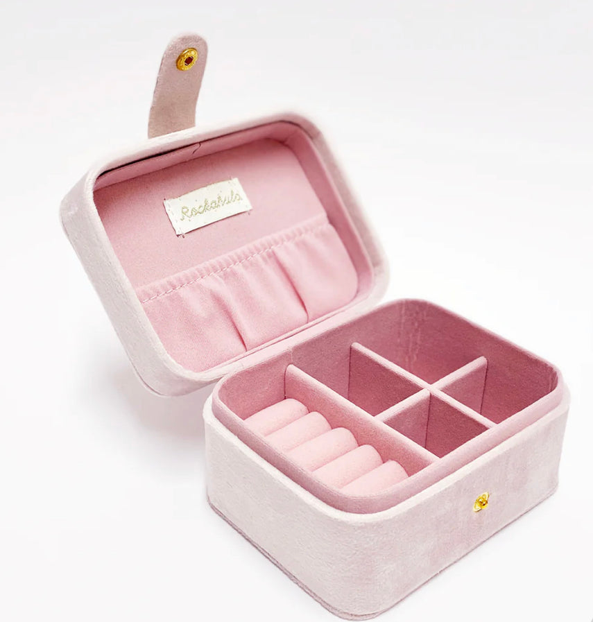 Rockahula smykkeskrin med brodert regnbue i rosa – Jente