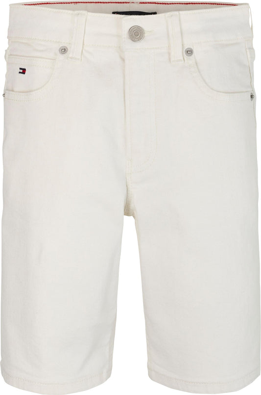 Offwhite dongerishorts til gutt fra Tommy Hilfiger med lommer foran og bak