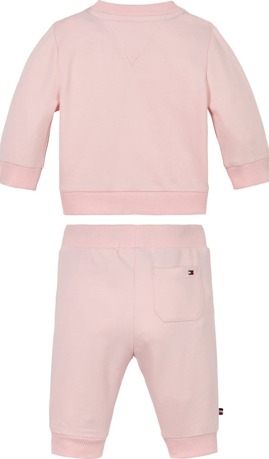 tommy hilfiger rosa joggesett med logo til jente