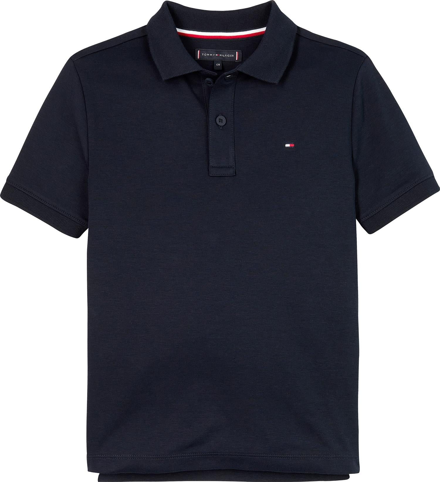 Marineblå pique til gutt fra Tommy Hilfiger i glatt bomull