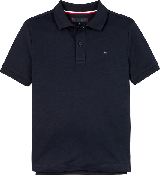Marineblå pique til gutt fra Tommy Hilfiger i glatt bomull