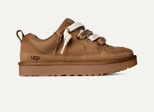 Ugg joggesko i brun semsket skinn med chunky såle – str. 36–38