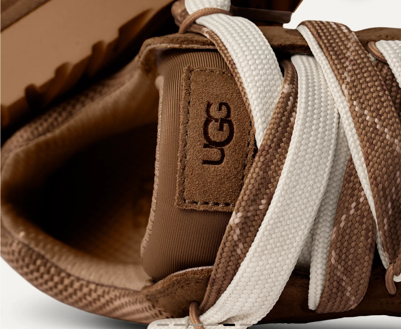 Ugg joggesko i brun semsket skinn med chunky såle – str. 36–38