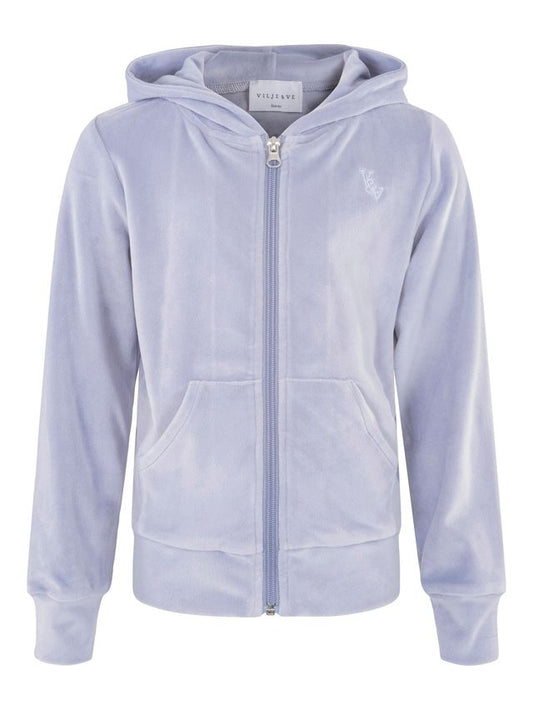 Vilje & Ve Hermine velour hettejakke i light blue til jente 4–12 år