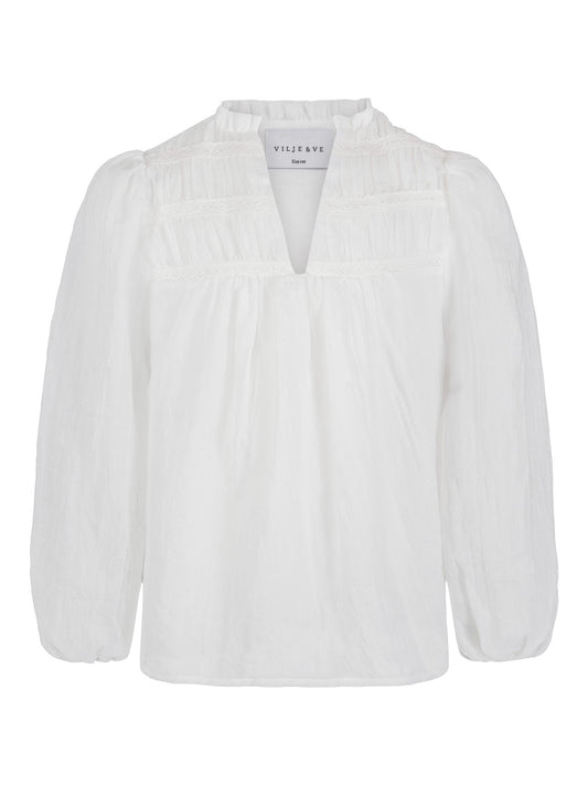 Hvit Lillian-bluse fra Vilje & Ve for jente
