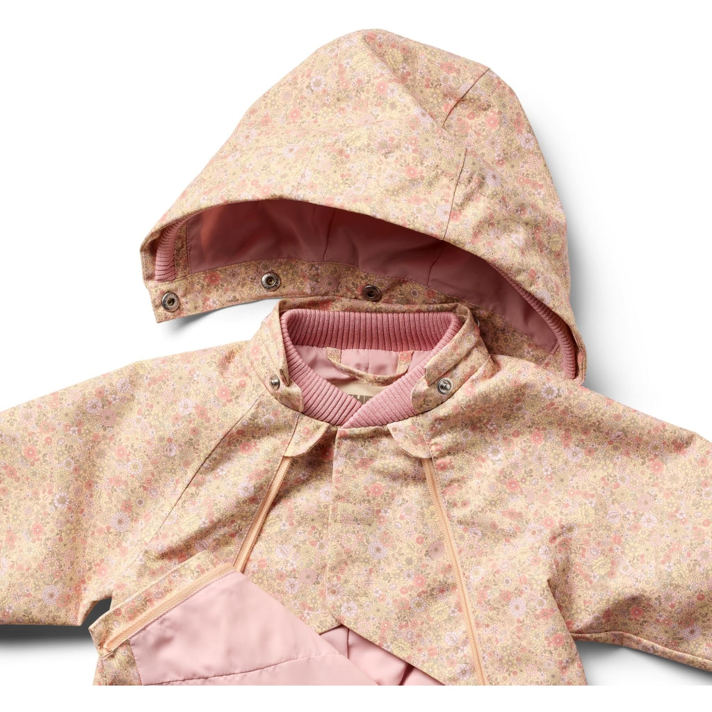 Wheat Olly Tech vårdress i Lemonade Flowers-print med refleks og glidelås, jente 9 mnd–3 år