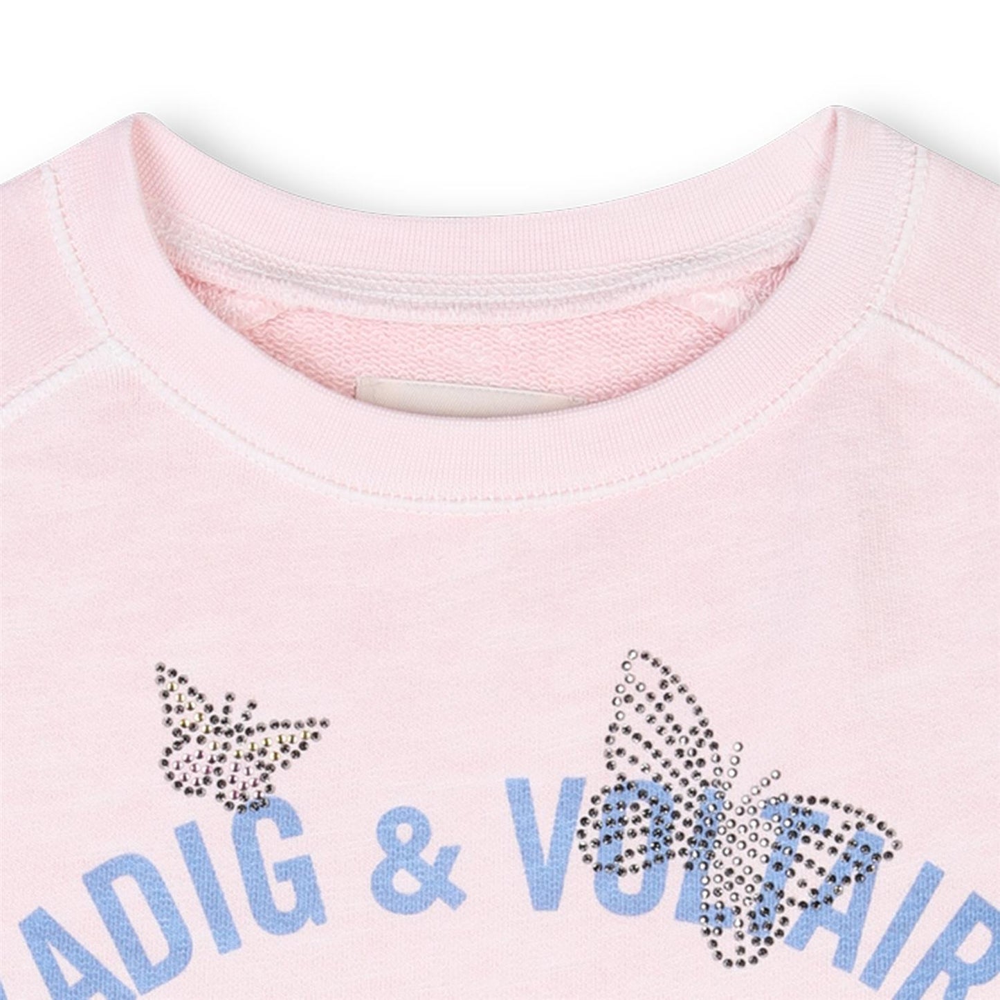 Zadig & Voltaire rosa collegegenser med blå tekst – jente 12–16 år
