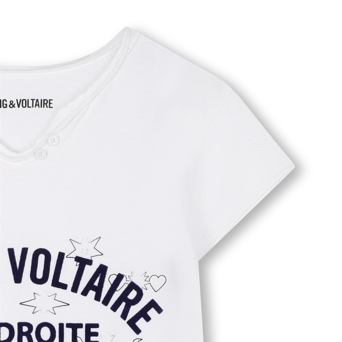 Zadig & Voltaire hvit T-skjorte med trykk på brystet