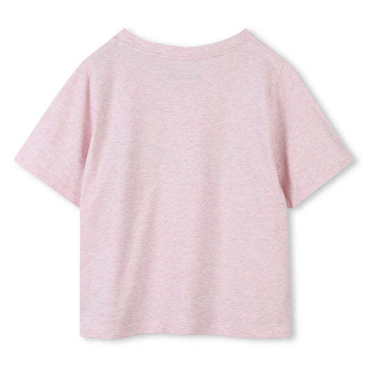 Lyserosa t-skjorte fra Zadig & Voltaire med glitter – til jente