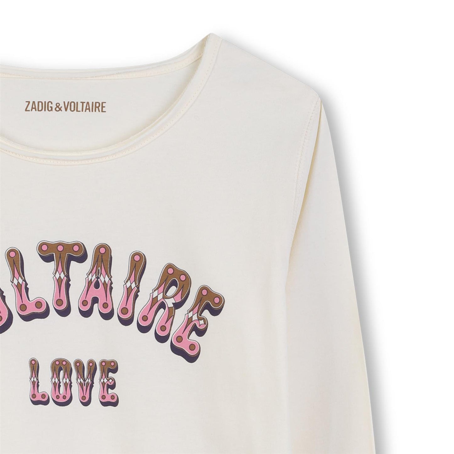 Zadig & Voltaire hvit tynn genser med trykk på brystet