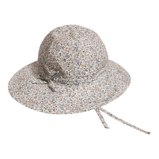 Solhatt fra Huttelihut med Liberty-print og knyting – jente – 0–3 år